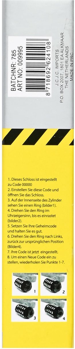Stahlex Cijferslot - Gehard Staal - SuperSafe Cilinder - Canvas Hoes - 90 cm - Zwart van Stahlex — afbeelding 4