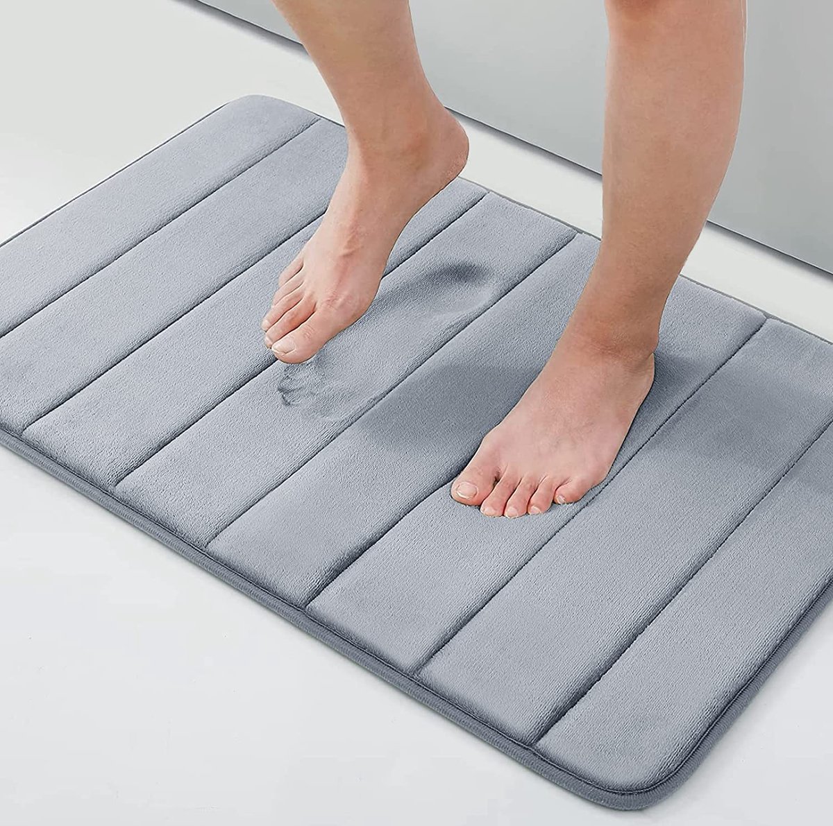 Homaxy Traagschuim Badmat, absorberend, antislip, wasbaar, 50 x 80 cm, grijs