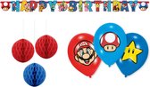 Amscan - Super Mario - Happy birthday slinger - Letterbanner - Honeycomb - Ballonnen - Kinderfeest - Versiering - Verjaardag.