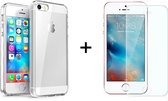 iPhone 5 hoesje en iPhone SE 2016 hoesje en iPhone 5S hoesje siliconen case transparant cover - 1x iPhone 5/se 2016/5s Screenprotector
