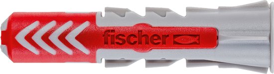 Fischer Duopower plug, grijs met rode details.