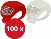 Fietslampjes LED 100 Sets (100 x Wit & 100 x Rood) Inclusief Batterijen - Lunastic Set van 200 fiets lampjes