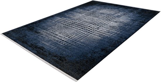 Pierre Cardin Versailles Lalee- Vintage - Super zacht - Shinny - acryl viscose - Vloerkleed – hotel sjiek - design tapijt fraai – Karpet - 80x150- Blauw zilver grijs