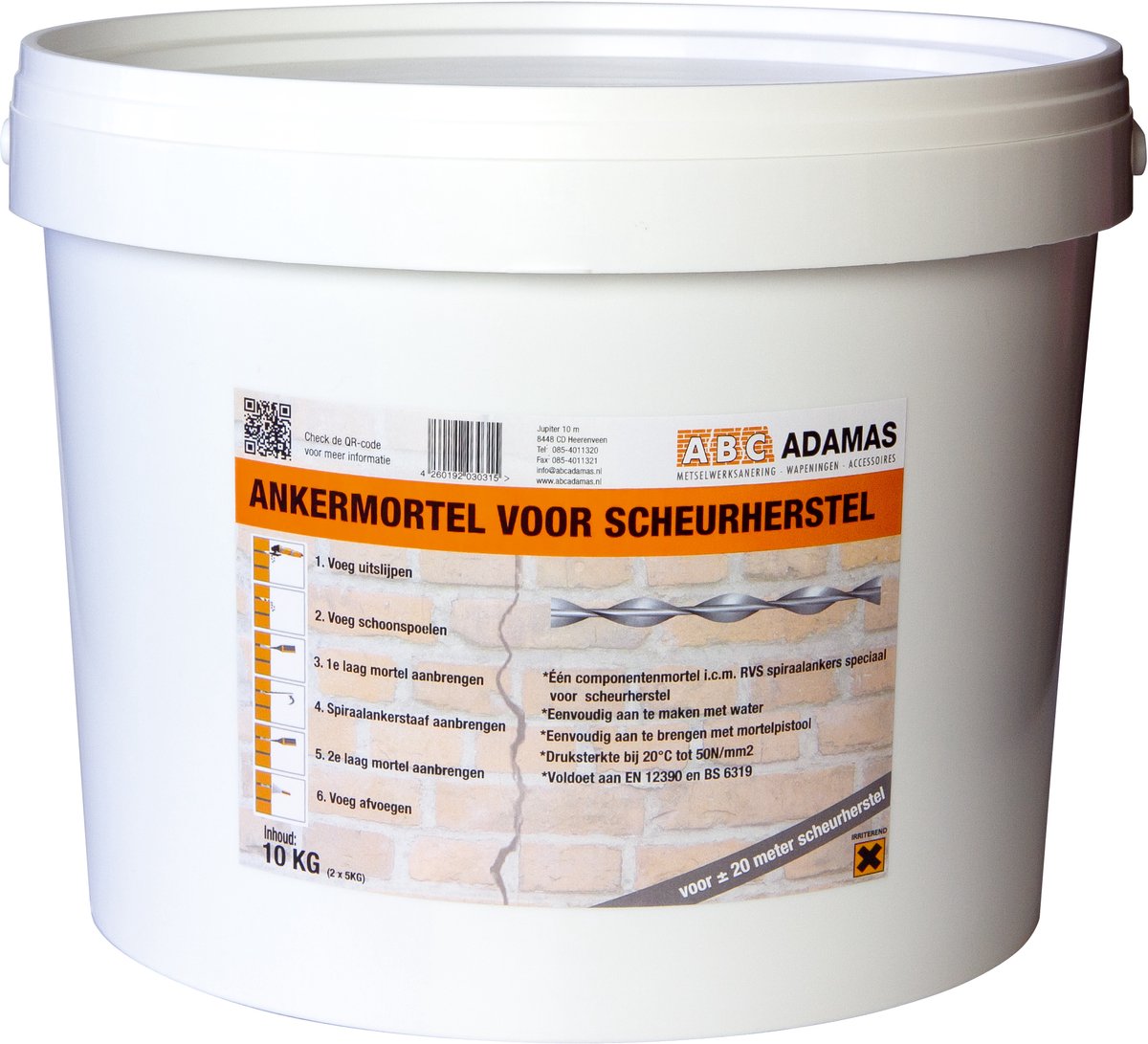 ABC Adamas Ankermortel 1-componenten Abs Adamas 10 Kg 10 KG