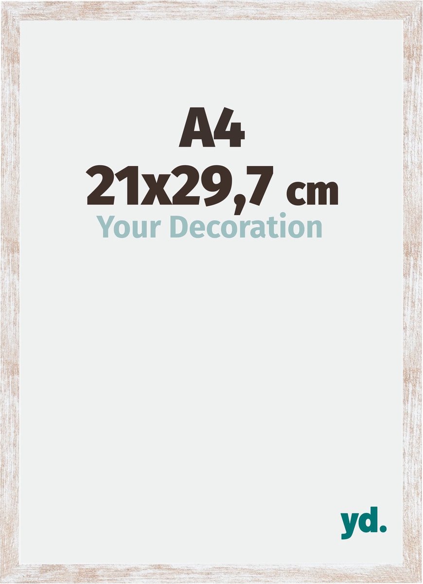 yd. Your Decoration - Fotolijst A4 21x 29,7 cm - MDF - White Wash - Catania