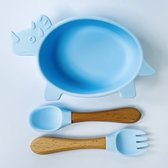 Bien et rapide ! - vaisselle pour enfants - dinosaure - silicone - y compris couverts adaptés aux enfants - bébés et enfants - va au lave-vaisselle