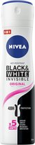 3x Nivea Deodorant Spray Invisible For Black & White Clear 150 ml