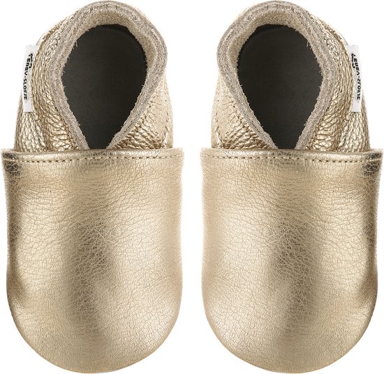 Chaussures bébé en cuir uni couleur or de Bébé-Slofje taille 20/21, pour 6-12 mois
