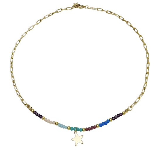Hanger Ketting Met gouden ster - kralen - Ster - Goud - Dames - Lieve Jewels