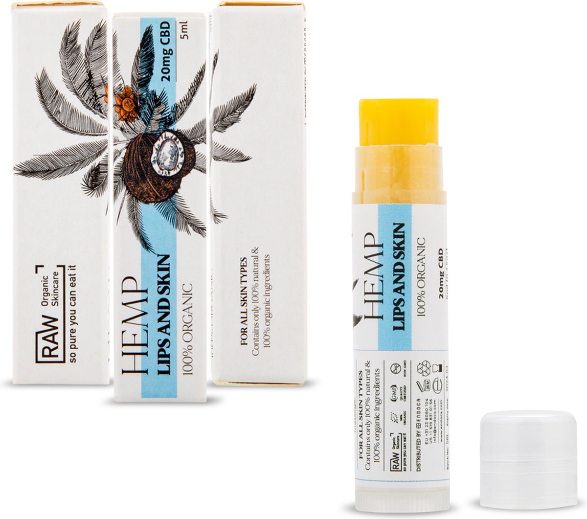 CBD Lippenbalsem - Hennep Lipbalm - Endoca - 20mg CBD
