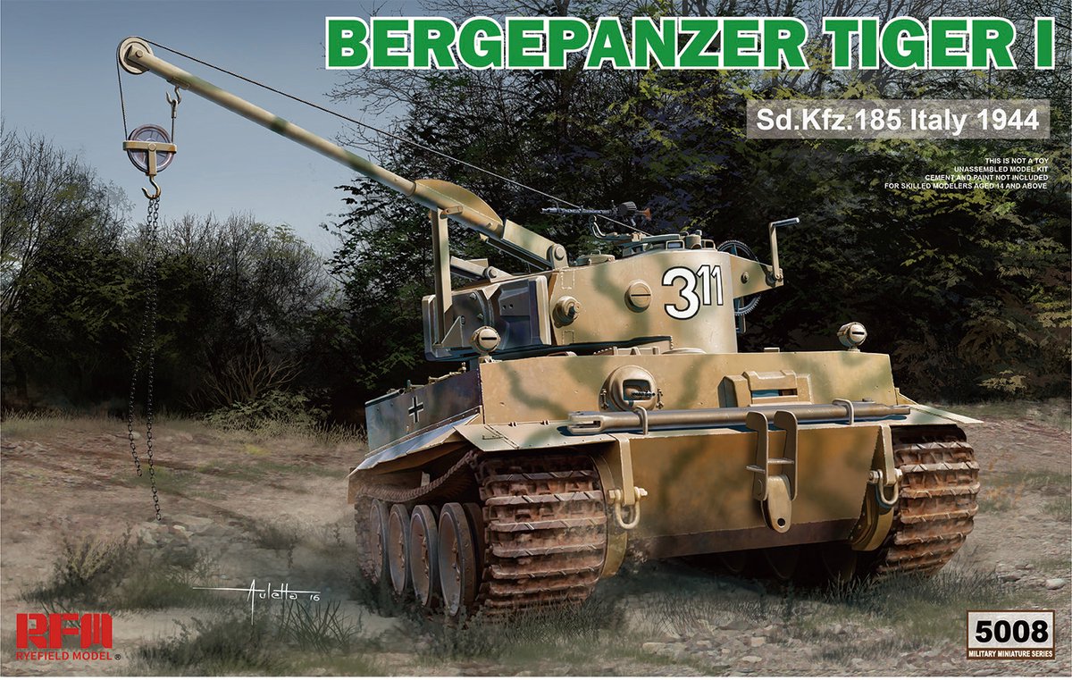 Rye Field Model Modelbouwpakket Militaire voertuigen - 5008 Bergepanzer Tiger I Sd.Kfz.185 Italy 1944 Plastic - 1:35 - Modelbouw