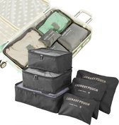 eCarla Packing Cubes – Set van 6 – Koffer organizer - packing cubes set – Inpak zakken – Travel bag 6 delig – Grijs
