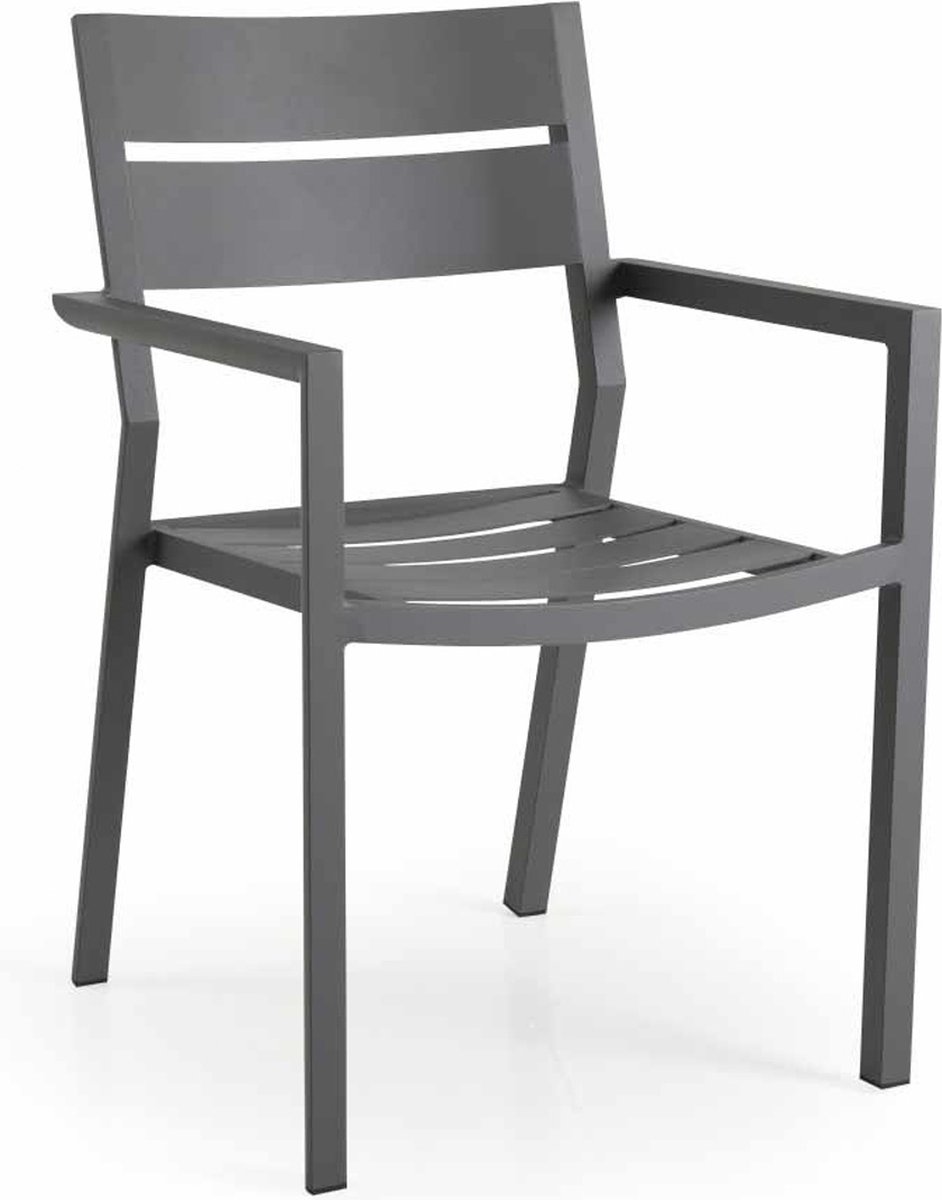 Stapelbare tuinstoel Delia | Antraciet | Aluminium