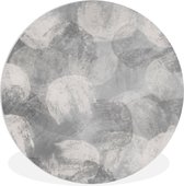 WallCircle - Wandcirkel ⌀ 150 - Abstract - Verf - Grijs - Schilderij - Ronde schilderijen woonkamer - Wandbord rond - Muurdecoratie cirkel - Kamer decoratie binnen - Wanddecoratie muurcirkel - Woonaccessoires