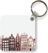 Sleutelhanger - Uitdeelcadeautjes - Amsterdam - Architectuur - Huizen - Straat - Plastic