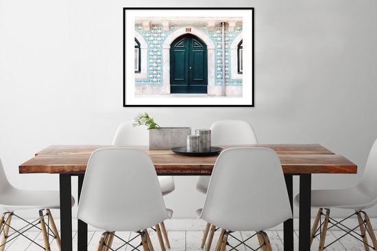 Cadre photo avec affiche - Porte - Bois - Vert - Maison - 80x60 cm - Cadre pour affiche