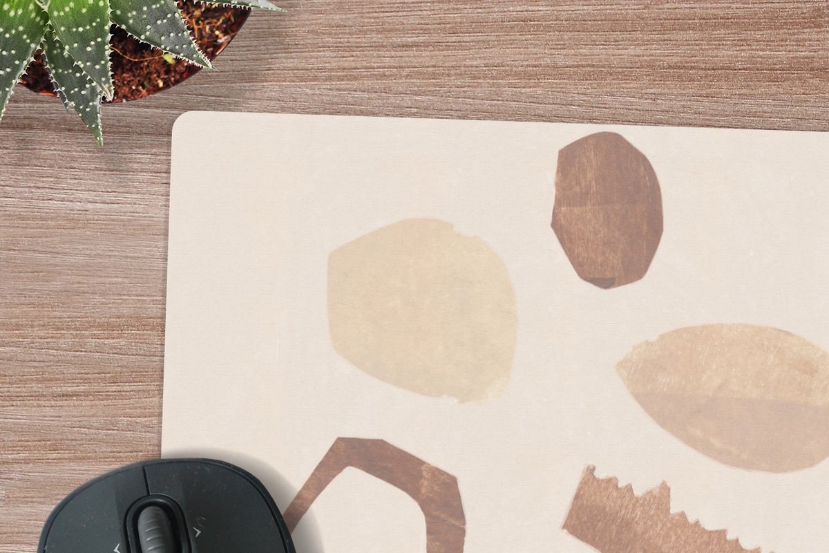 Muismat XXL 40x40 cm - Bureau onderlegger - Bureau mat Vormen - Abstract - Pastel - Kleuren - Bureaumat - Gaming mousepad xl - Bureaulegger groot - Computer deskmat