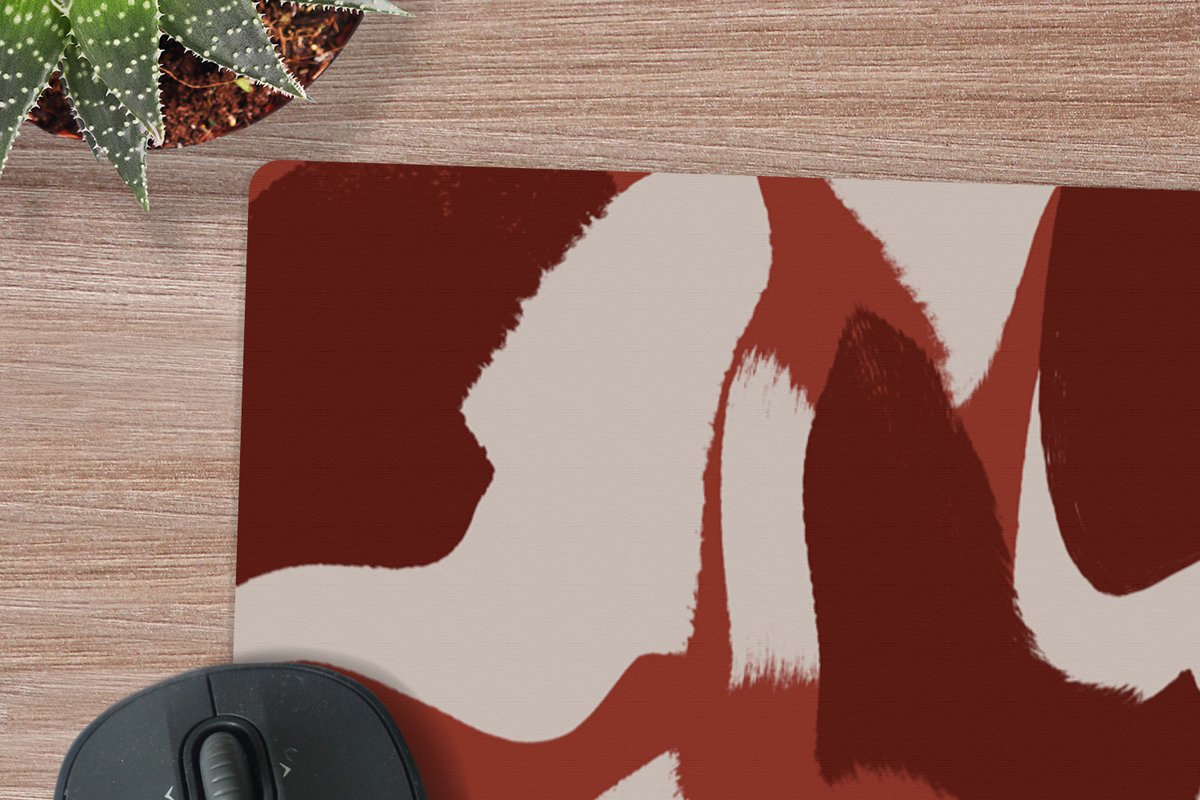 Muismat XXL 90x60 cm - Bureau onderlegger - Bureau mat Abstract - Bruin - Kleuren - Pastel - Bureaumat - Gaming mousepad xl - Bureaulegger groot - Computer deskmat