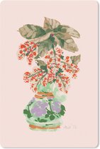 Bureau onderlegger 40x60 cm - Muismat Bloemen - Vaas - Planten - Pastel - Bureaulegger xl - Desk mat beschermer - Computer muismatten