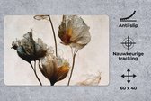 Bol.com Bureau onderlegger - Muismat - Bureau mat - Vintage - Bloemen - Planten - Abstract - 60x40 cm aanbieding