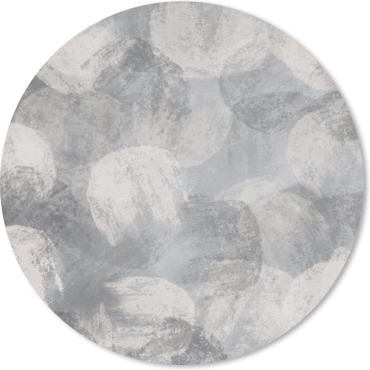 Muismat rond 40x40 cm - Mousepad Abstract - Verf - Grijs - Schilderij - Ronde muismatten