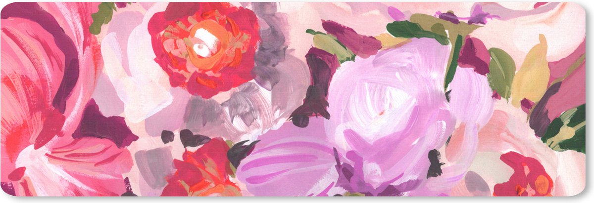 Muismat XXL 90x30 cm - Bureau onderlegger - Bureau mat Roze - Orchidee - Bloemen - Kleuren - Botanisch - Bureaumat - Gaming mousepad xl - Bureaulegger groot - Computer deskmat
