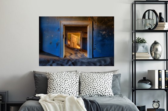 Stickers muraux - Sticker Foil - Sable - Blauw - Porte - Architecture - 120x80 cm - Film Adhésif - Stickers muraux Chambre Enfant - Papier Peint Auto Adhésif