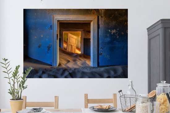 Stickers muraux - Sticker Foil - Sable - Blauw - Porte - Architecture - 120x80 cm - Film Adhésif - Stickers muraux Chambre Enfant - Papier Peint Auto Adhésif