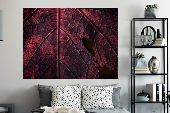 Stickers muraux - Film autocollant - Abstrait - Rouge - Feuilles - Plante - 160x120 cm - Film adhésif - Stickers muraux Chambre d'enfant - Papier peint autocollant XXL - Papier peint autocollant - Film autocollant