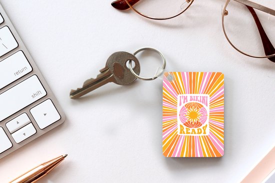 Porte-clés - Citation - Rose - Jaune - Oranje - Je suis prête pour le bikini - Cadeaux à distribuer - Plastique