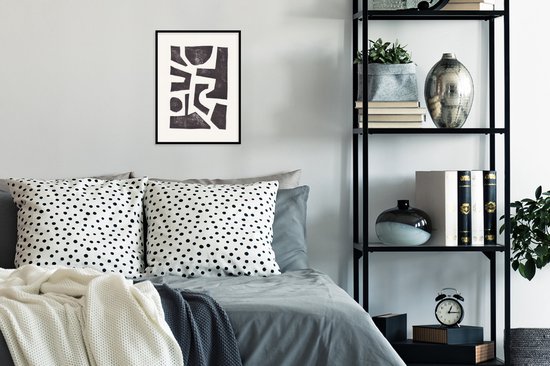 Cadre photo avec affiche - Abstrait - Zwart - Wit - Formes - 30x40 cm - Cadre pour affiche