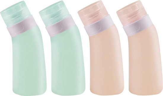 4-in-1 reisdispenserfles, hervulbare lekvrije reisflessen, draagbare