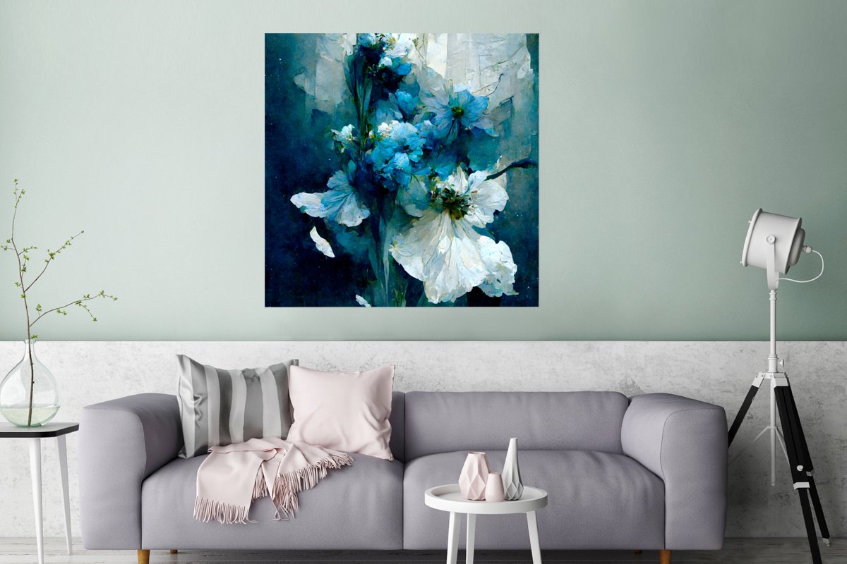 Bloemen - Boeket - Verf - Blauw