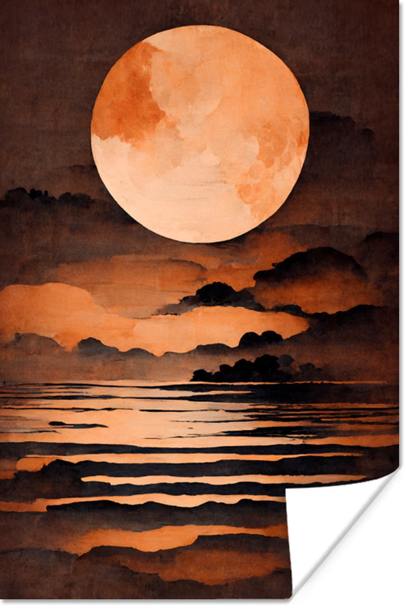 Maan - Pastel - Rood - Vintage