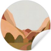 WallCircle - Muurstickers - Behangcirkel - Natuur - Landschap - Abstract - Kunst - 80x80 cm - Muurcirkel - Zelfklevend - Ronde Behangsticker