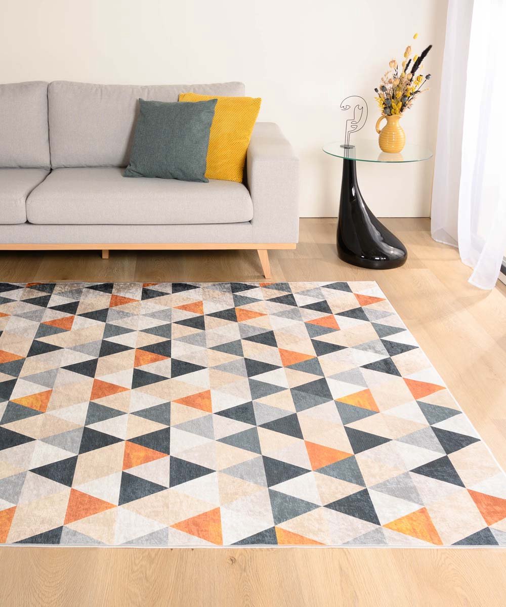 Geometrisch vloerkleed wasbaar - Moderna groen/geel 240x340