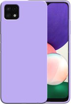 Smartphonica Siliconen hoesje voor Samsung Galaxy A22 5G case met zachte binnenkant - Paars / Back Cover geschikt voor Samsung Galaxy A22 5G