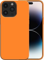 Smartphonica Siliconen hoesje voor iPhone 14 Pro Max case met zachte binnenkant - Oranje / Back Cover geschikt voor Apple iPhone 14 Pro Max