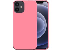Smartphonica Siliconen hoesje voor iPhone 12 Mini case met zachte binnenkant - Roze geschikt voor iPhone 12 Mini