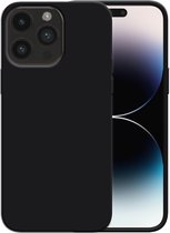 Smartphonica Siliconen hoesje voor iPhone 14 Pro Max case met zachte binnenkant - Zwart / Back Cover geschikt voor Apple iPhone 14 Pro Max