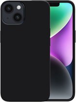 Smartphonica Siliconen hoesje voor iPhone 14 case met zachte binnenkant - Zwart / Back Cover geschikt voor Apple iPhone 14