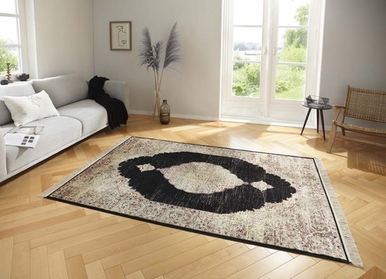 Oosters tapijt Hamun - beige/antraciet 160x230 cm