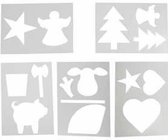 Modèles - Modèles de dessins Noël - Sapins de Noël - Anges - Étoile - Cœur - 21x29,7cm - A4 - 2 jeux de 5 pièces