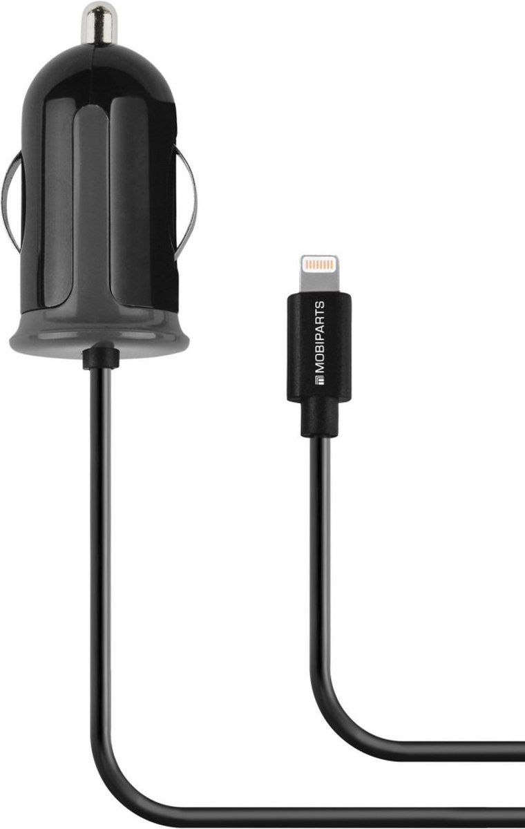 Mobiparts Car Charger Apple Lightning 2.4A - Zwart