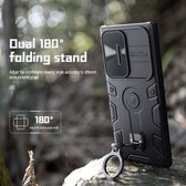 Coque Magnétique Nillkin CamShield Armor Pro Convient pour Samsung Galaxy S23 Ultra - Coque Arrière avec Curseur d'Appareil Photo Zwart