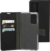 Mobiparts hoesje geschikt voor Samsung Galaxy A72/A72 5G - Saffiano Wallet/Portemonnee hoesje - Magneet Sluiting - 3 Opbergvakken - Zwart