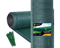 Springos Zichtbreeknet | Zichtdoek | Privacynet | Schaduwdoek | Rol 1,5 x 10 m | 95 % Schaduw | 185g/m² | Groen