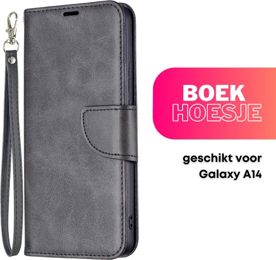 Coque Zwart - Convient pour Samsung Galaxy A14 - Wallet Book Case - Livret avec Porte-Carte / Porte-Carte et Fermeture Magnétique - Livret - Housse de Protection Portefeuille - Phone Case