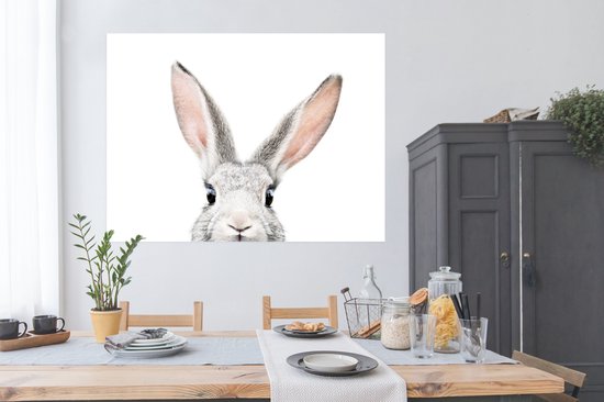 Poster Lapin - Animaux - Nature - Wit - 160x120 cm XXL