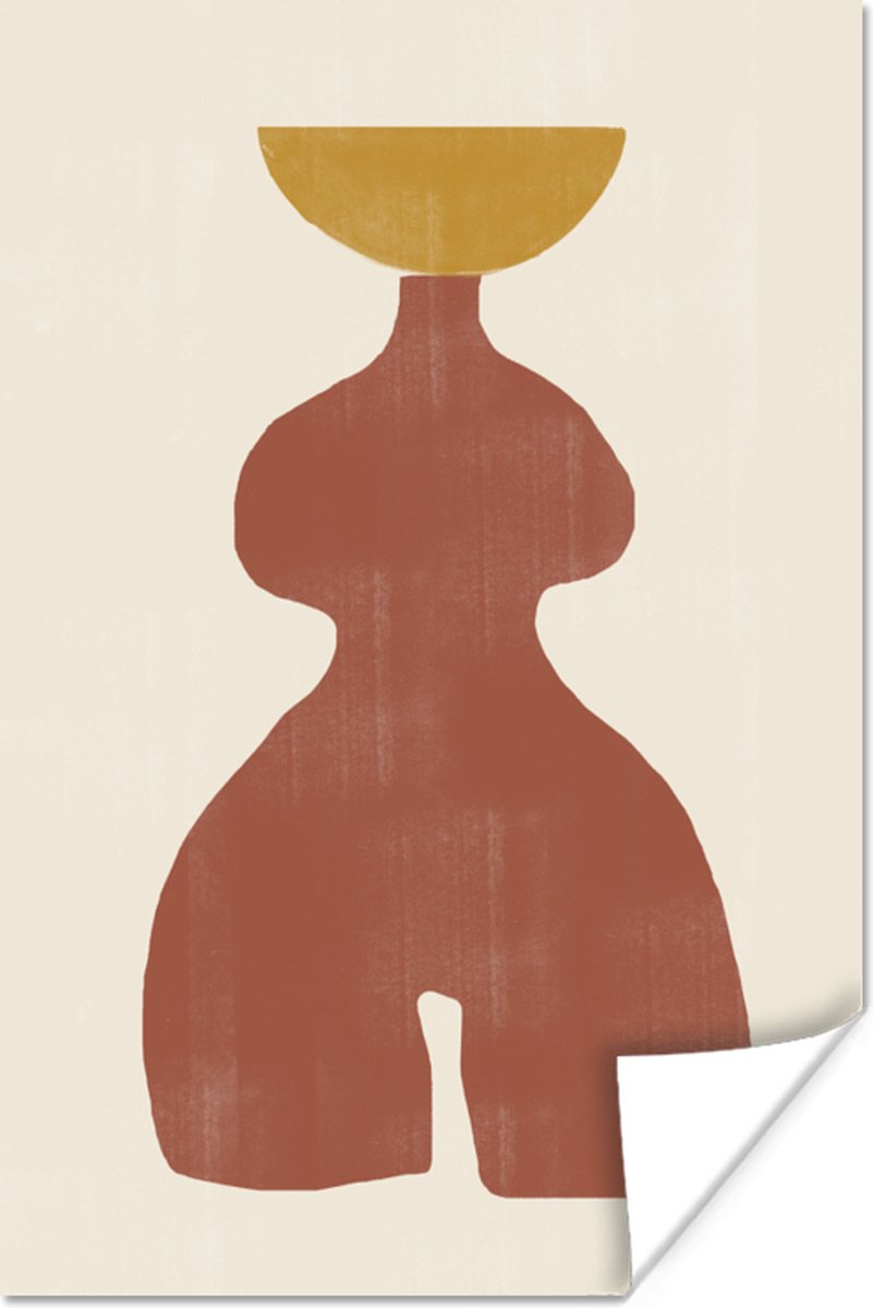 Poster Abstract - Vormen - Pastel - Bruin - 40x60 cm